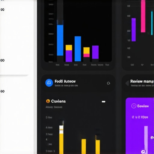 Screenshot of Google My Business Insights dashboard with analytics and review management tools