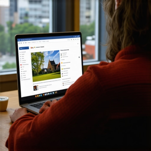 Ohio business owner optimizing Google Business Profile on a laptop with Ohio landmarks