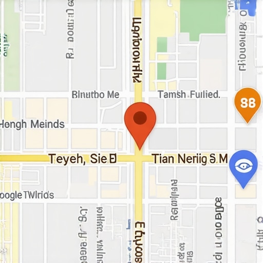 Map highlighting a Toledo business with SEO boost icons.