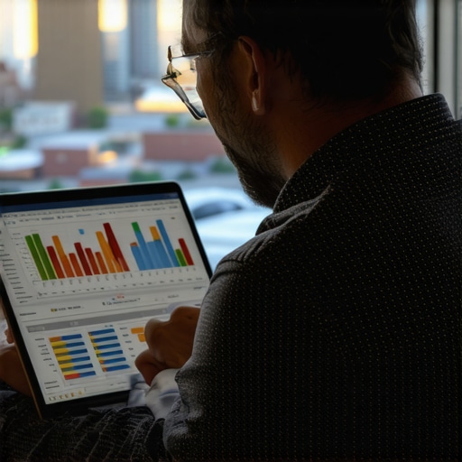 Business owner reviewing analytics on a laptop comparing Toledo local SEO performance.