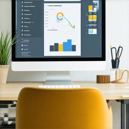 A workspace with screens displaying SEO analytics and citation management tools for Toledo local business ranking.