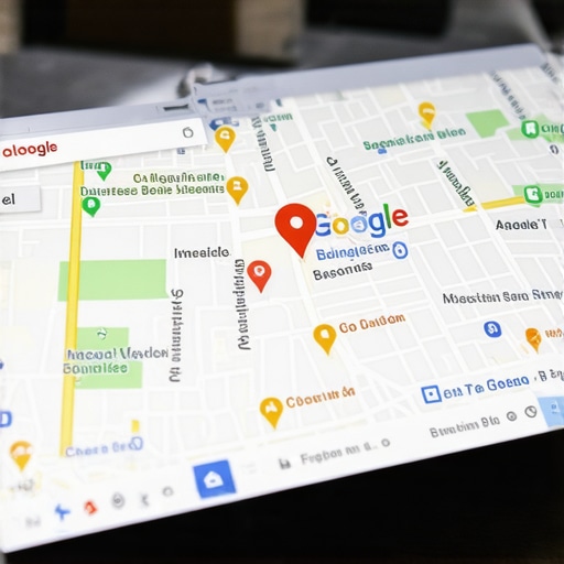 Optimized Google Maps Profile Example Laptop screen showing a well-optimized Toledo Google Business profile with rankings and photos