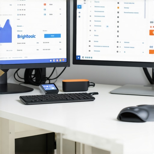 Desk with computers displaying local SEO dashboards for Toledo businesses.