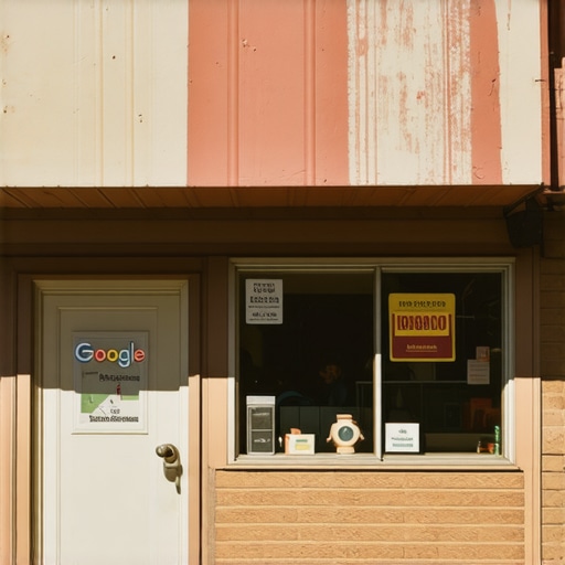 A storefront in Toledo with Google Maps interface overlay showing ranking strategies.