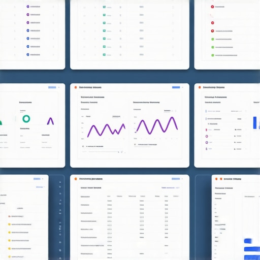 A person analyzing local SEO data on multiple monitors with dashboards and analytics graphs.