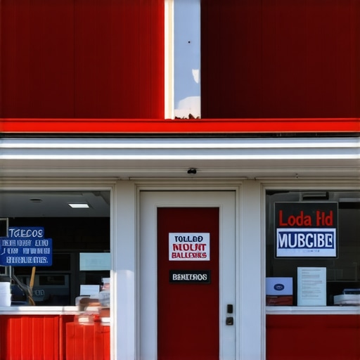 Photo of a Toledo shop storefront with local signage and busy street