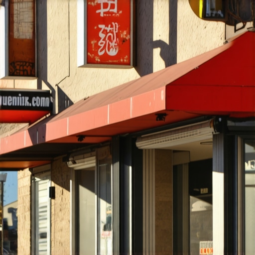 Colorful Toledo storefront on busy street with clear signage.