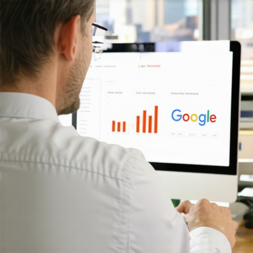 Toledo shop owner analyzing Google My Business insights on a laptop.